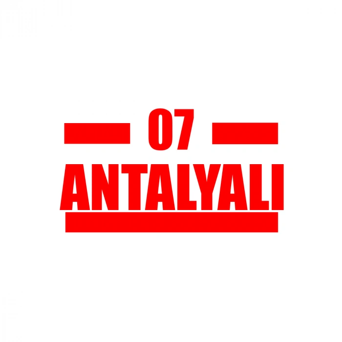 07 Antalyalı Araba Sticker 17x17 Cm Kırmızı