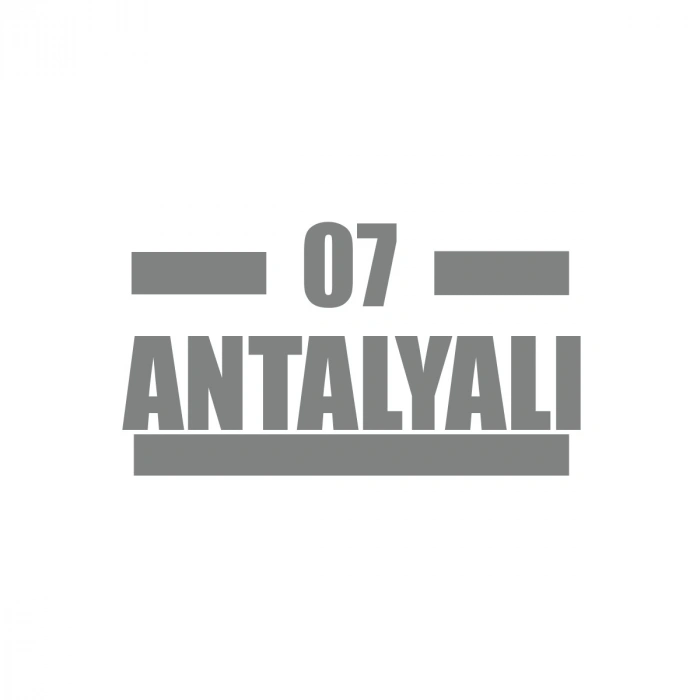 07 Antalyalı Araba Sticker 17x17 Cm Gri