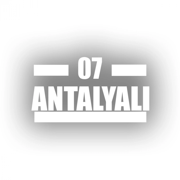 07 Antalyalı Araba Sticker 17x17 Cm Beyaz