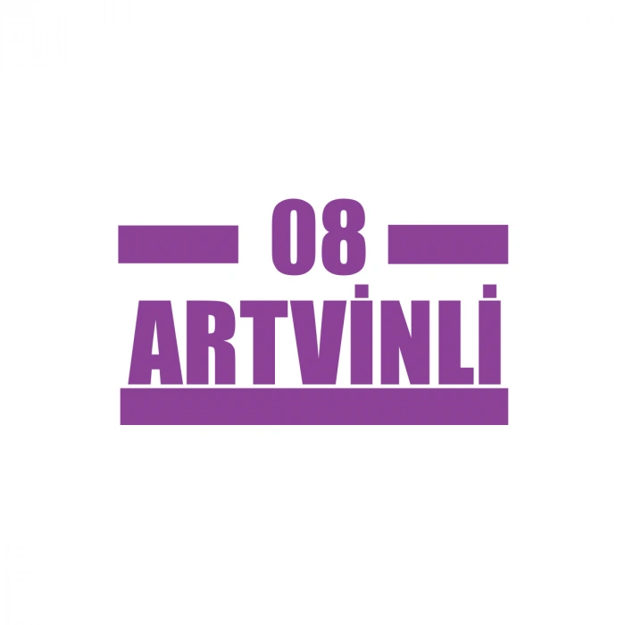 08 Artvinli Araba Sticker 17x17 Cm Mor
