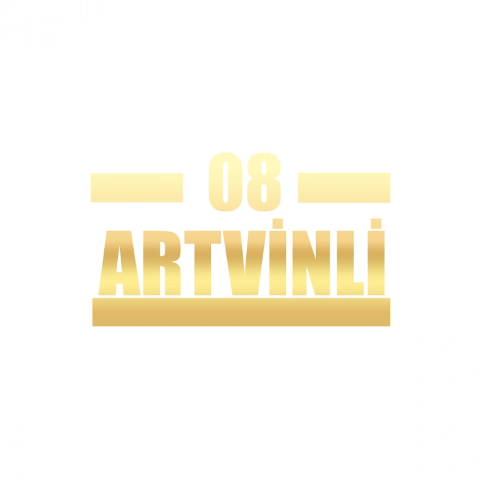 08 Artvinli Araba Sticker 17x17 Cm Gold
