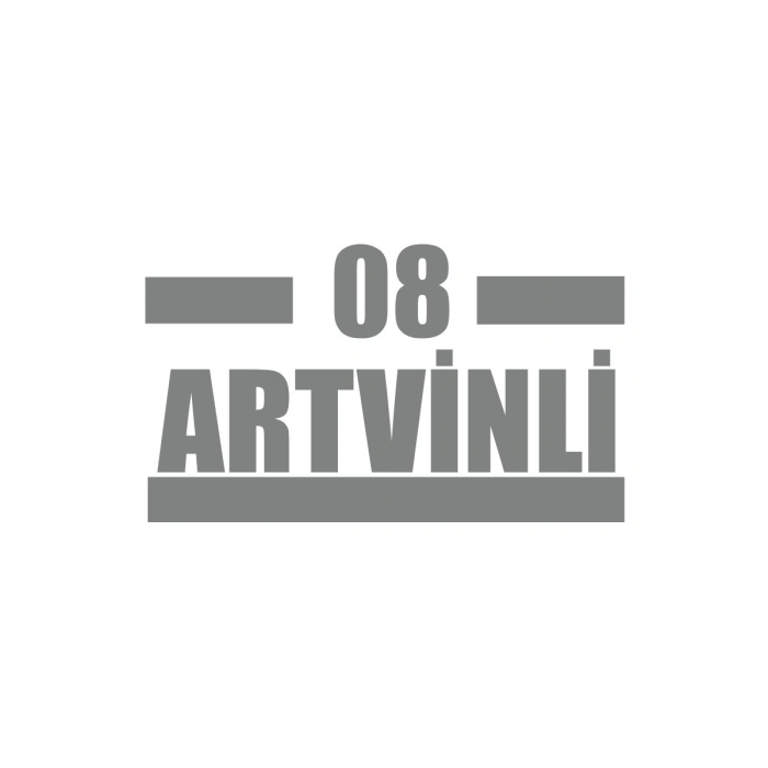 08 Artvinli Araba Sticker 17x17 Cm Gri