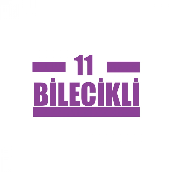 11 Bilecikli Araba Sticker 17x17 Cm Mor