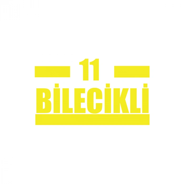 11 Bilecikli Araba Sticker 17x17 Cm Sarı