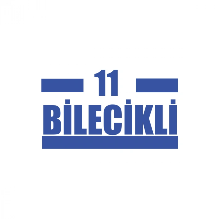11 Bilecikli Araba Sticker 17x17 Cm Mavi