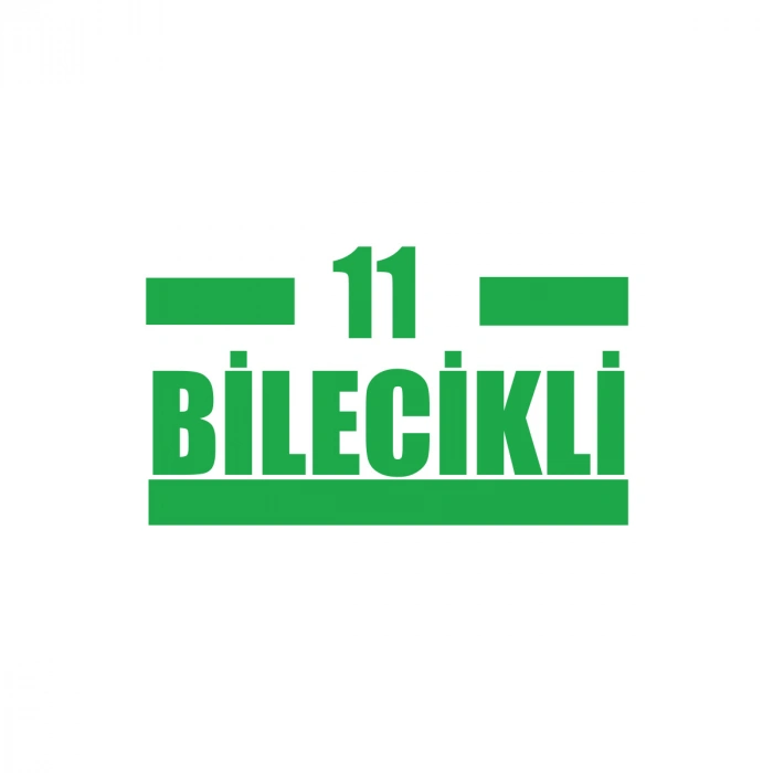 11 Bilecikli Araba Sticker 17x17 Cm Yeşil