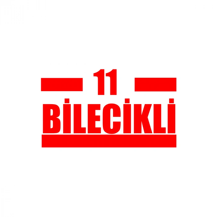 11 Bilecikli Araba Sticker 17x17 Cm Kırmızı