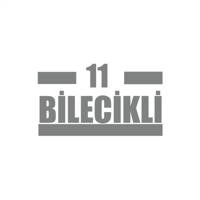 11 Bilecikli Araba Sticker 17x17 Cm Gri