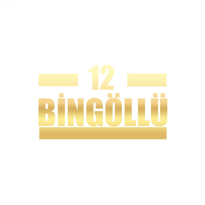 12 Bingöllü Araba Sticker 17x17 Cm Gold