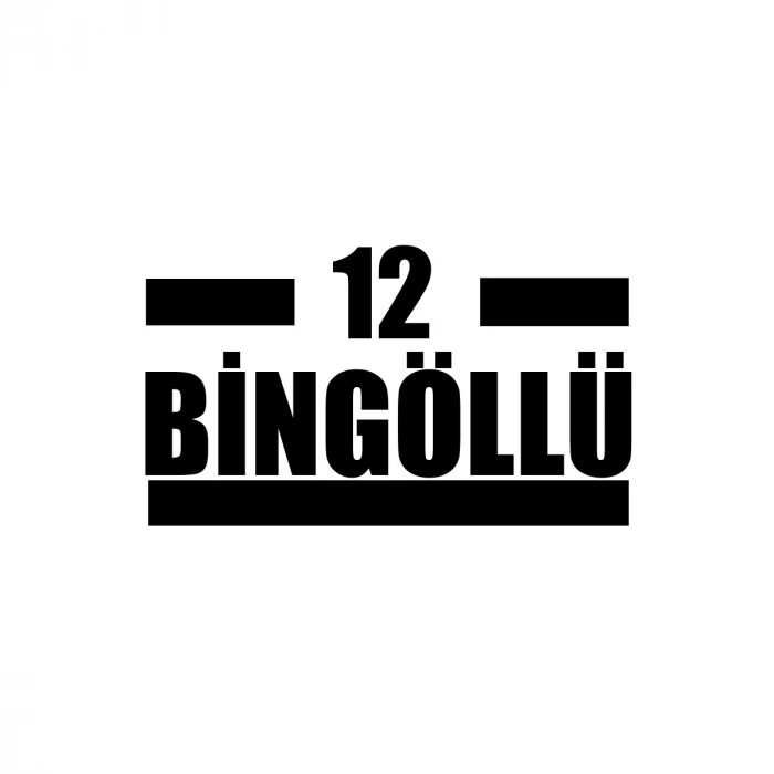 12 Bingöllü Araba Sticker 17x17 Cm Siyah