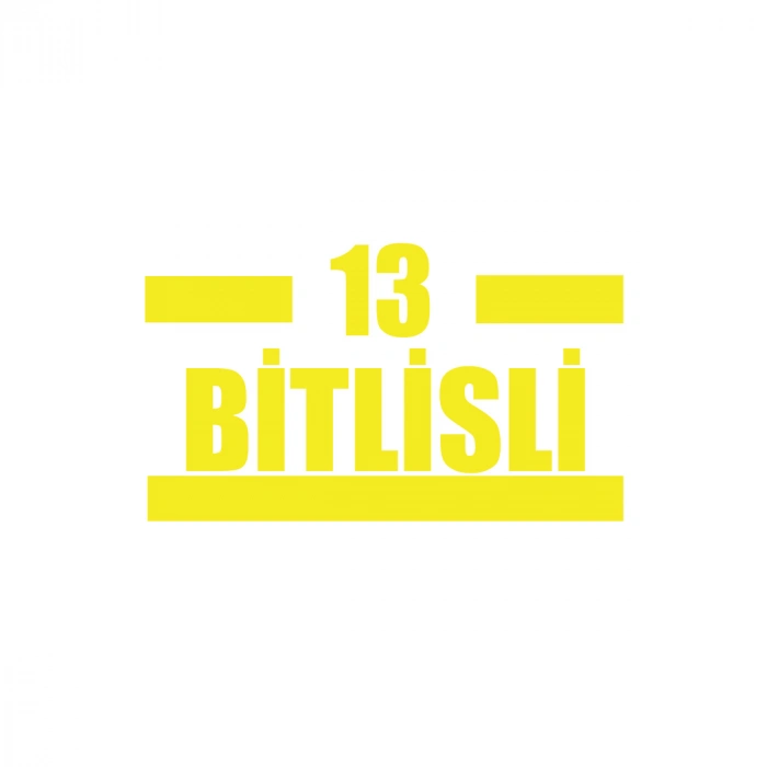 13 Bitlisli Araba Sticker 17x17 Cm Sarı