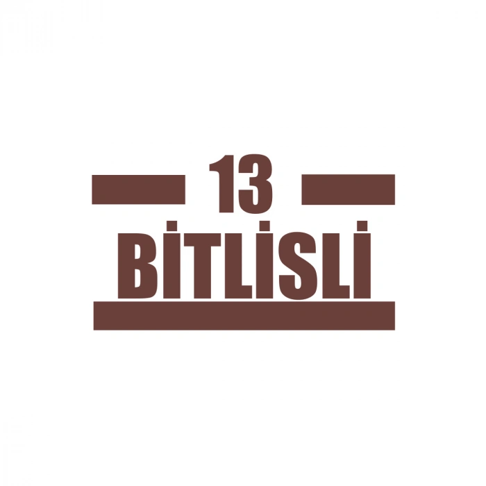 13 Bitlisli Araba Sticker 17x17 Cm Kahverengi