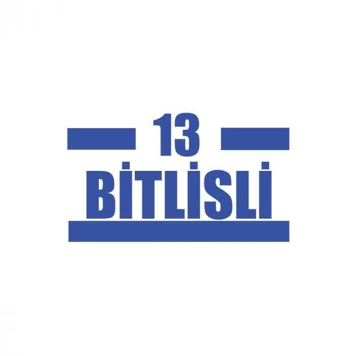 13 Bitlisli Araba Sticker 17x17 Cm Mavi