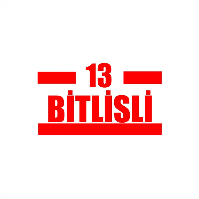 13 Bitlisli Araba Sticker 17x17 Cm Kırmızı