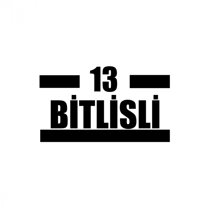 13 Bitlisli Araba Sticker 17x17 Cm Siyah