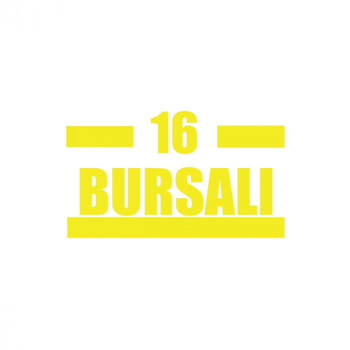 16 Bursalı Araba Sticker 17x17 Cm Sarı
