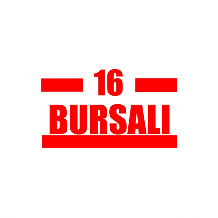 16 Bursalı Araba Sticker 17x17 Cm Kırmızı