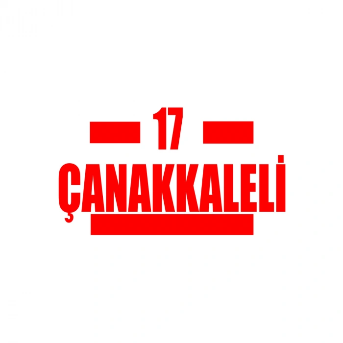 17 Çanakkaleli Araba Sticker 17x17 Cm Kırmızı