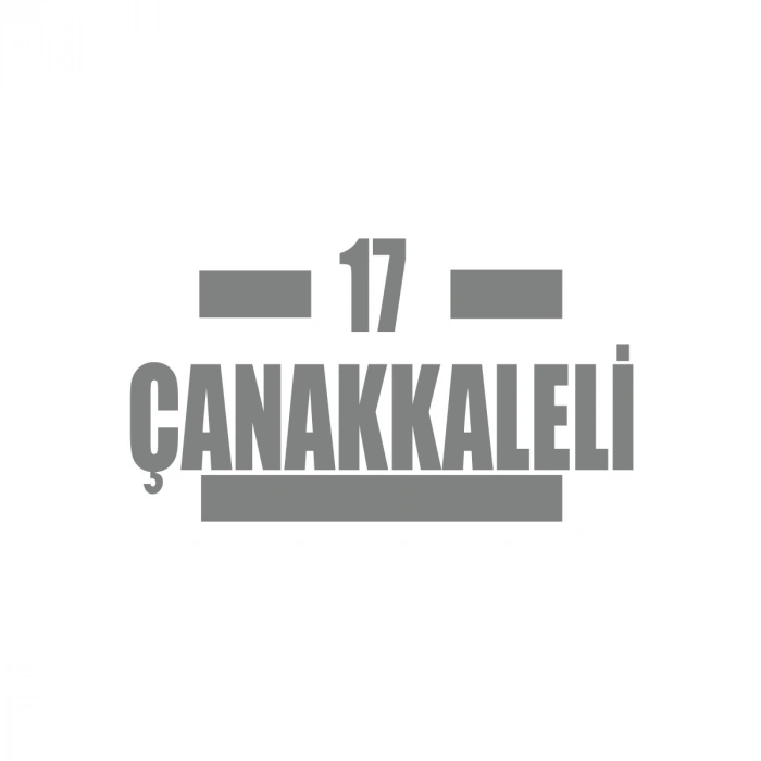 17 Çanakkaleli Araba Sticker 17x17 Cm Gri