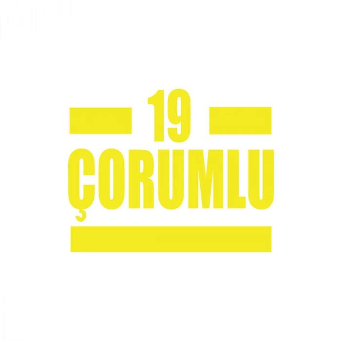 19 Çorumlu Araba Sticker 17x17 Cm Sarı