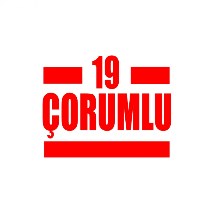 19 Çorumlu Araba Sticker 17x17 Cm Kırmızı