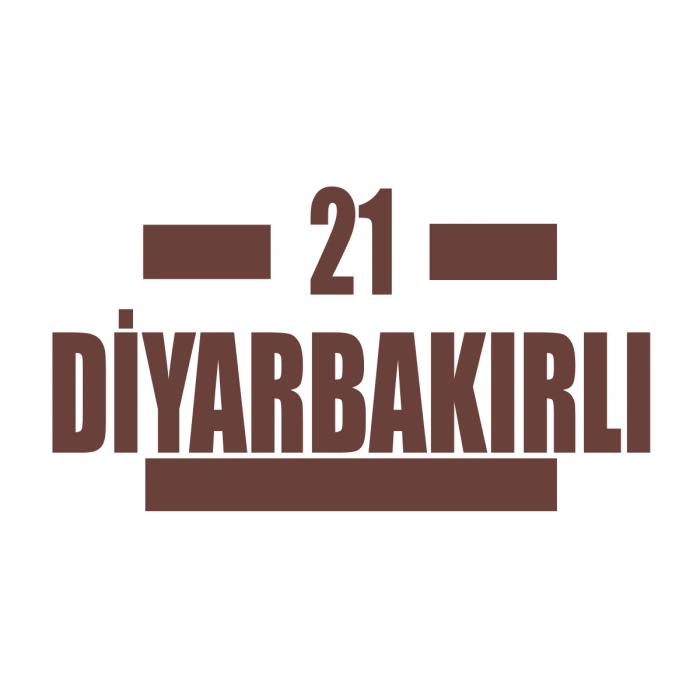 21 Diyarbakırlı Araba Sticker 17x17 Cm Kahverengi