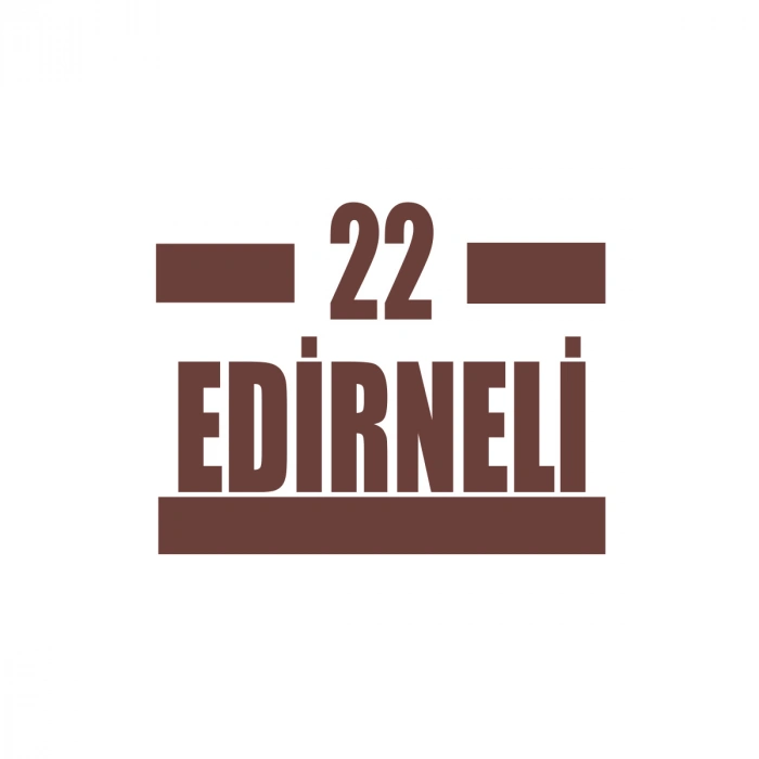 22 Edirneli Araba Sticker 17x17 Cm Kahverengi