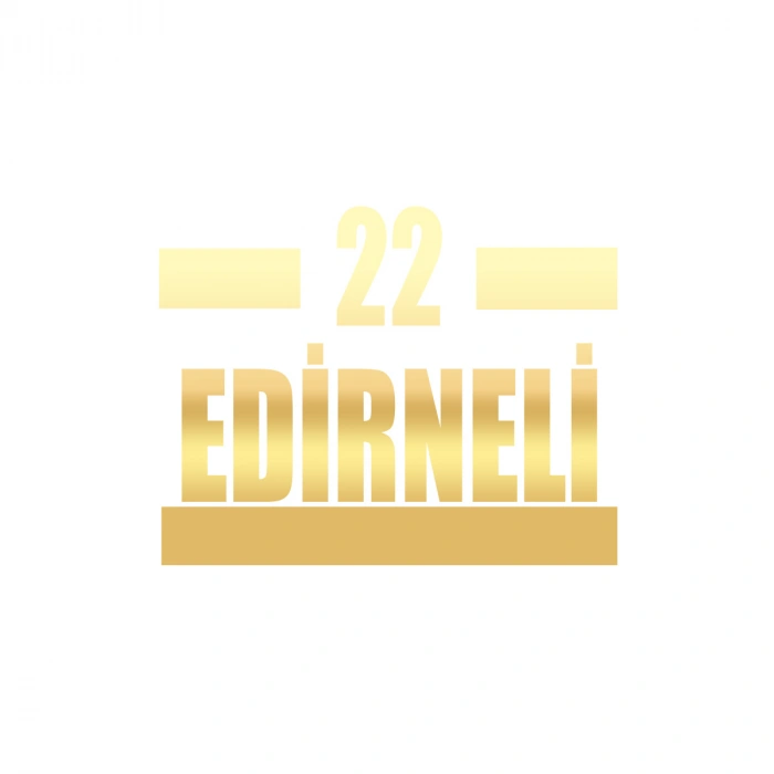 22 Edirneli Araba Sticker 17x17 Cm Gold