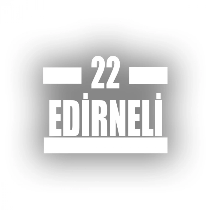 22 Edirneli Araba Sticker 17x17 Cm Beyaz