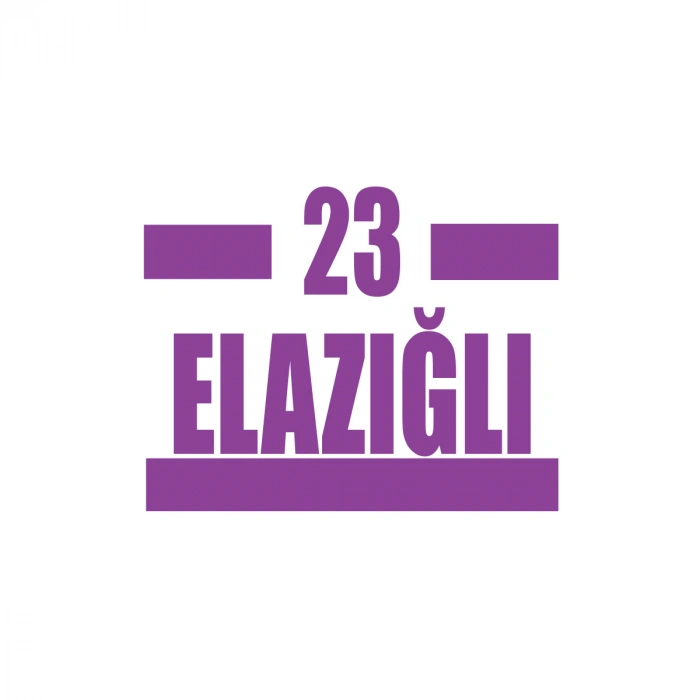 23 Elazığlı Araba Sticker 17x17 Cm Mor