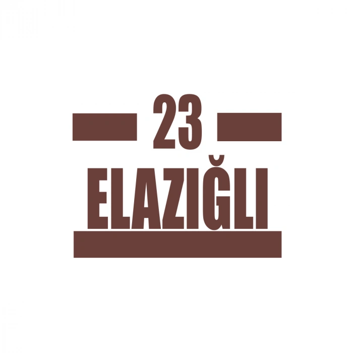 23 Elazığlı Araba Sticker 17x17 Cm Kahverengi