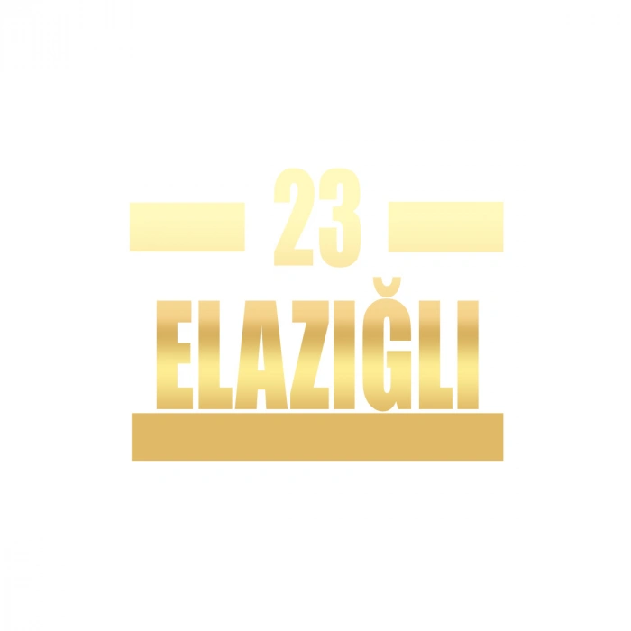 23 Elazığlı Araba Sticker 17x17 Cm Gold