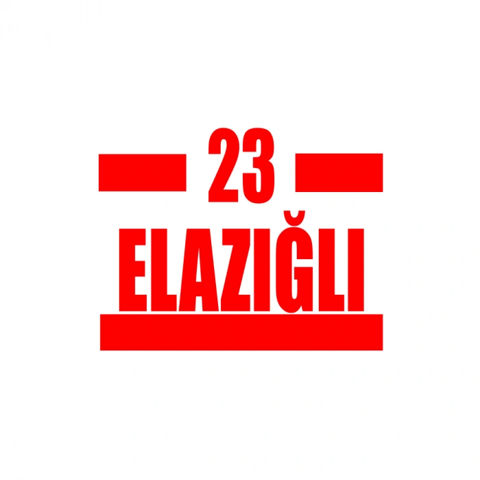 23 Elazığlı Araba Sticker 17x17 Cm Kırmızı
