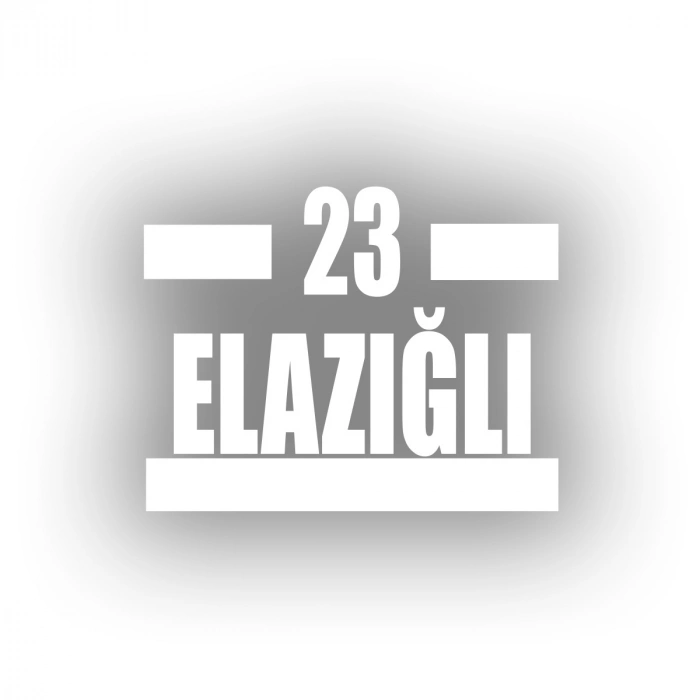 23 Elazığlı Araba Sticker 17x17 Cm Beyaz