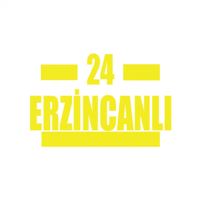 24 Erzincanlı Araba Sticker 17x17 Cm Sarı
