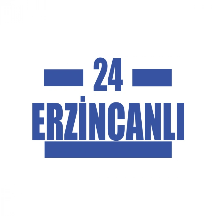 24 Erzincanlı Araba Sticker 17x17 Cm Mavi