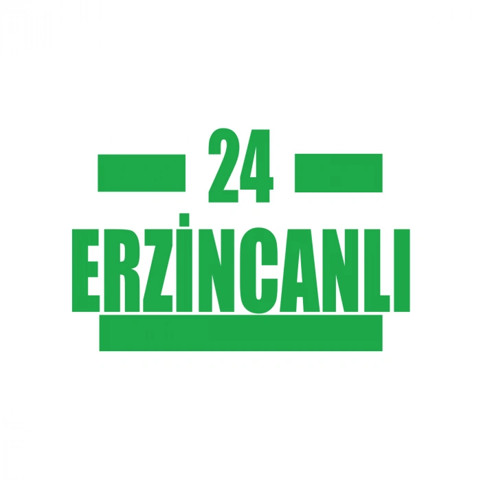 24 Erzincanlı Araba Sticker 17x17 Cm Yeşil