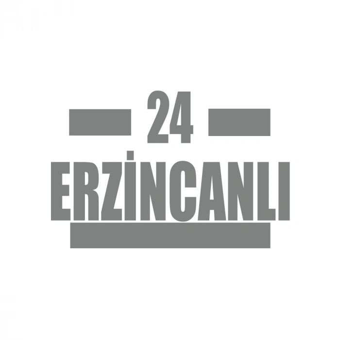24 Erzincanlı Araba Sticker 17x17 Cm Gri