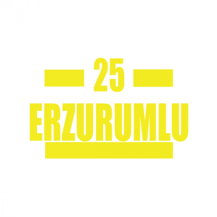 25 Erzurumlu Araba Sticker 17x17 Cm Sarı