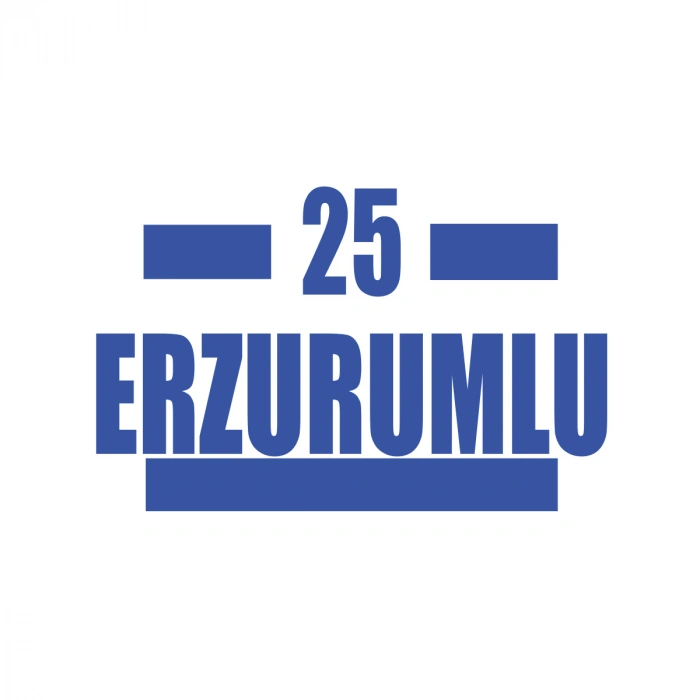 25 Erzurumlu Araba Sticker 17x17 Cm Mavi