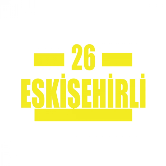 26 Eskişehirli Araba Sticker 17x17 Cm Sarı