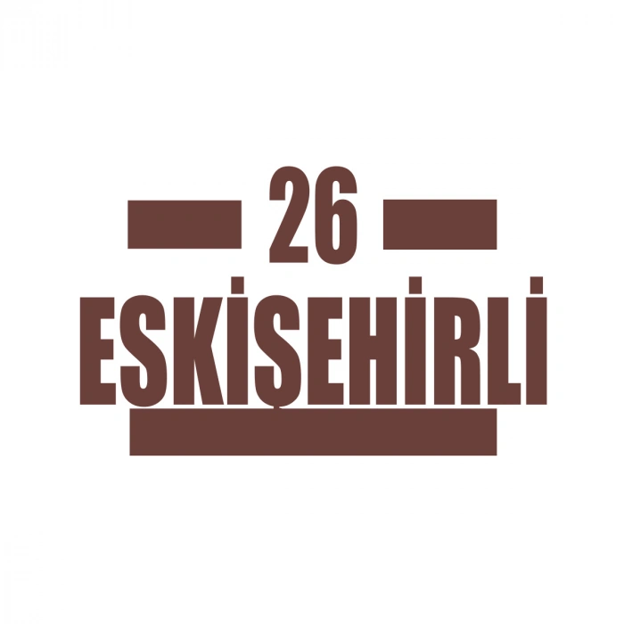 26 Eskişehirli Araba Sticker 17x17 Cm Kahverengi