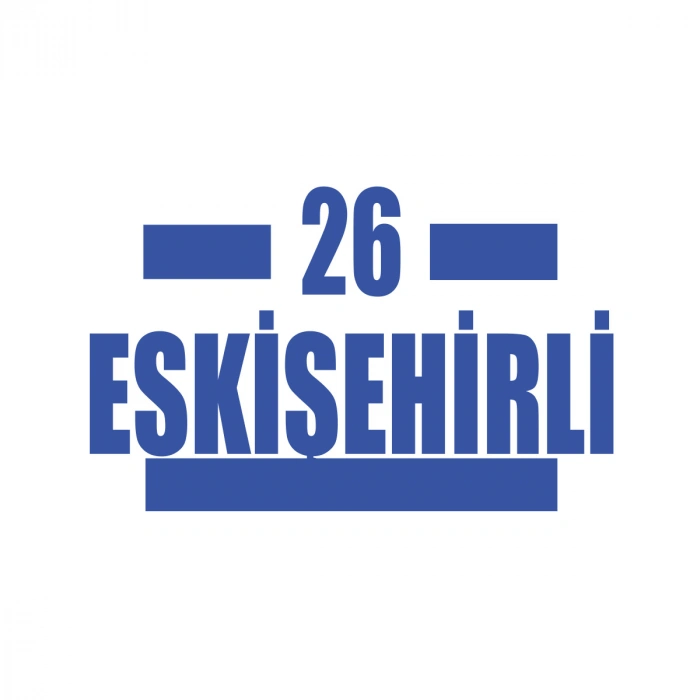 26 Eskişehirli Araba Sticker 17x17 Cm Mavi