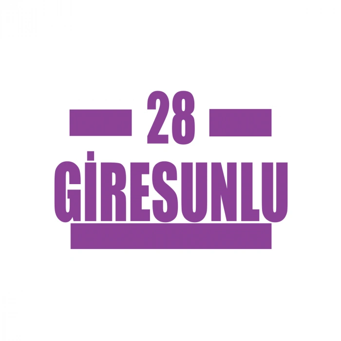 28 Giresunlu Araba Sticker 17x17 Cm Mor