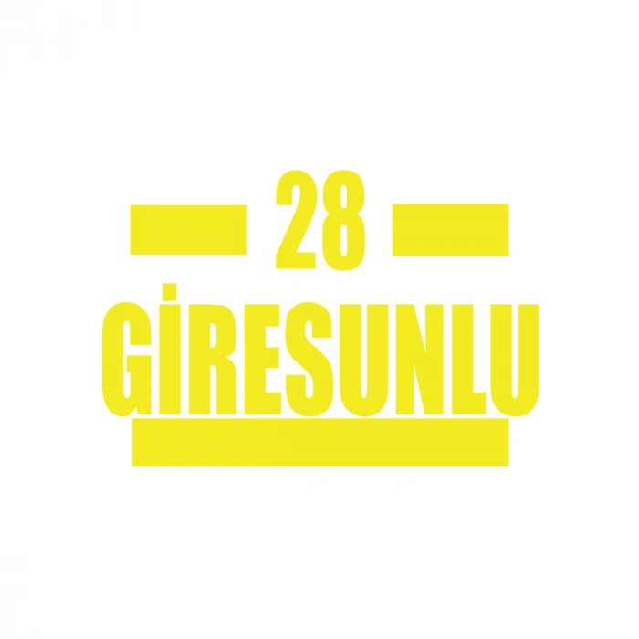 28 Giresunlu Araba Sticker 17x17 Cm Sarı