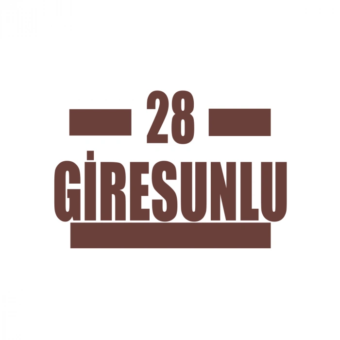 28 Giresunlu Araba Sticker 17x17 Cm Kahverengi