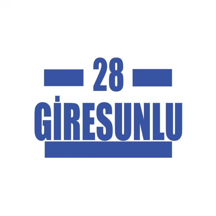 28 Giresunlu Araba Sticker 17x17 Cm Mavi