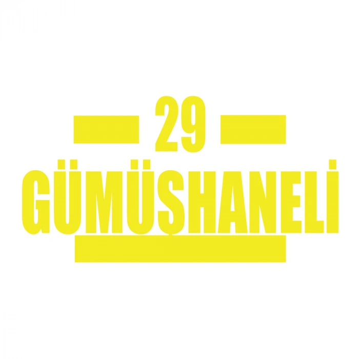 29 Gümüşhaneli Araba Sticker 17x17 Cm Sarı