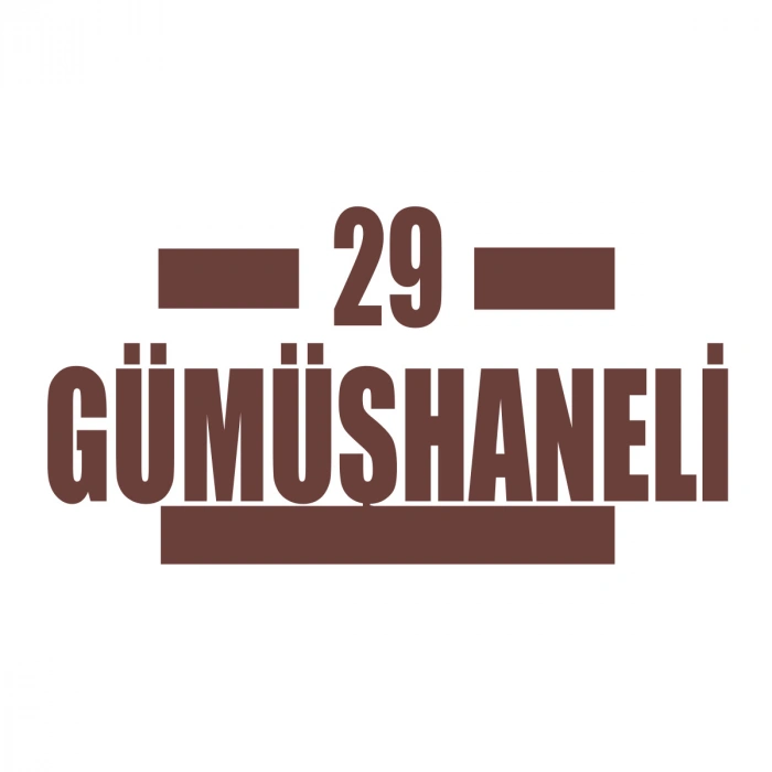 29 Gümüşhaneli Araba Sticker 17x17 Cm Kahverengi