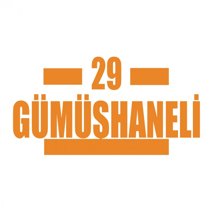 29 Gümüşhaneli Araba Sticker 17x17 Cm Turuncu